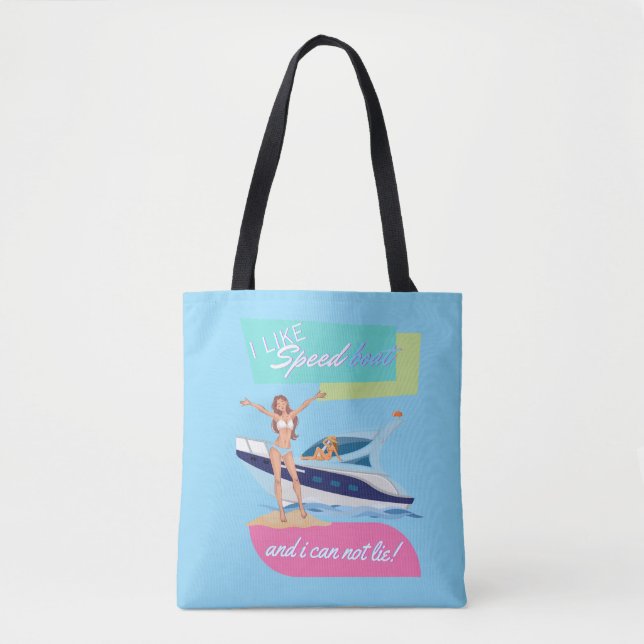 like speed boat  tote bag (Front)