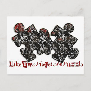 Like Two Pieces of a Puzzle Postcard