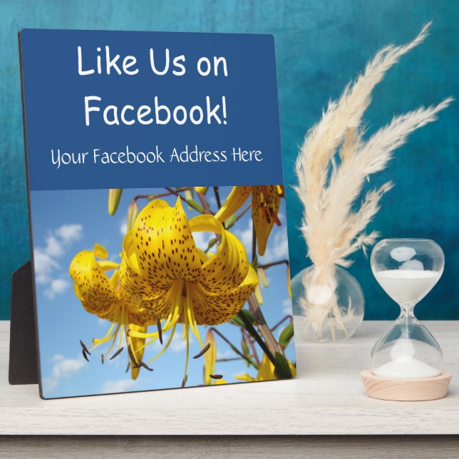 Like Us on Facebook Counter Retail Service Signs Plaque (Side)