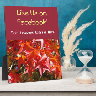 Like Us On Facebook counter Sign Plaque Autumn