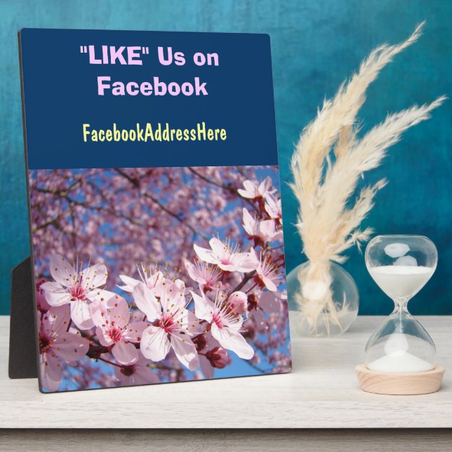 LIKE Us On Facebook plaque Count Sign Spring (Side)