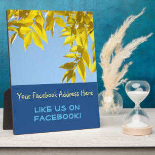 Like Us on Facebook plaque counter sign Autumn