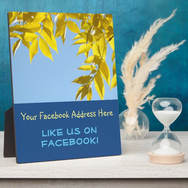 Like Us on Facebook plaque counter sign Autumn (Side)