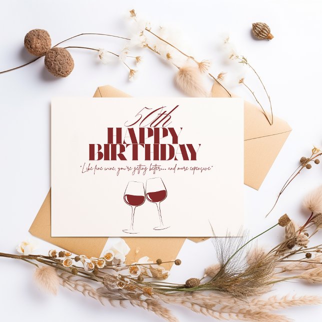Like wine getting expensive adult birthday card (Creator Uploaded)