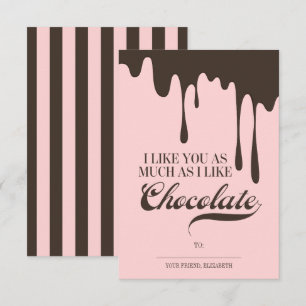 Like You and Chocolate Kids Classroom Valentine Invitation