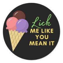 like you mean it in black round sticker