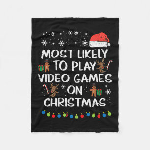Likely Play Video Games Christmas Xmas Family Boys Fleece Blanket