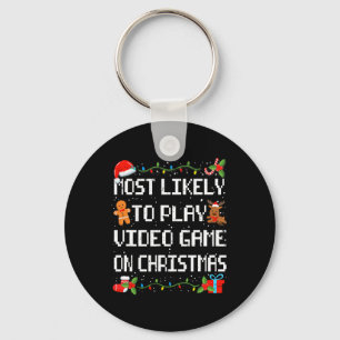 Likely To Play Video Game Family Matching Christma Key Ring