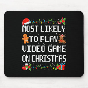 Likely To Play Video Game Family Matching Christma Mouse Mat