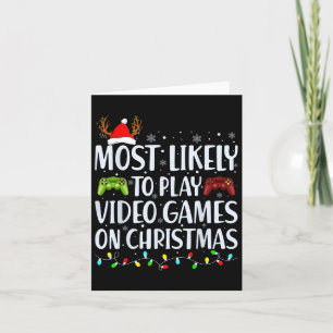 Likely To Play Video Game On Christmas Santa Gamin Card
