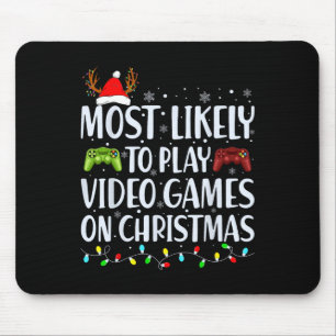 Likely To Play Video Game On Christmas Santa Gamin Mouse Mat