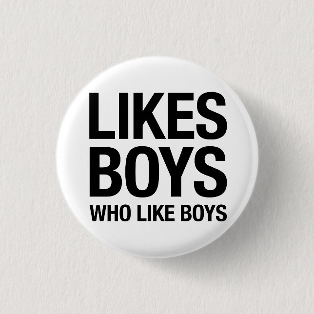 Likes boys who like boys 3 cm round badge (Front)