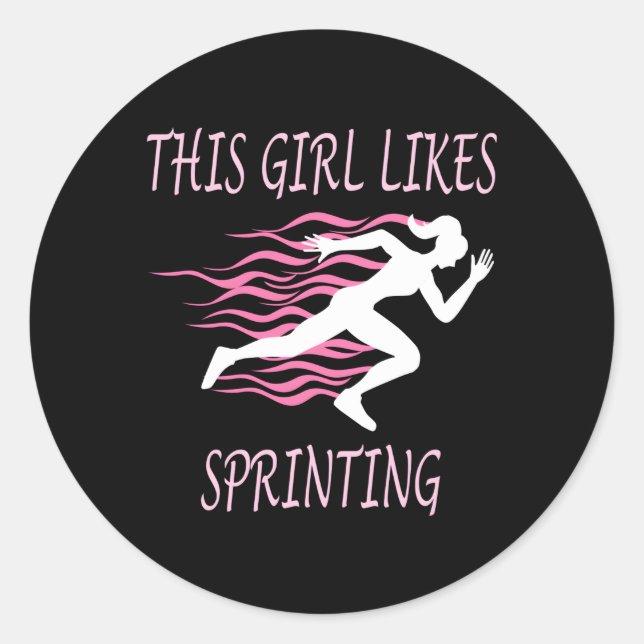 Likes Sprinting Hobby Sports Running Athletics Classic Round Sticker (Front)