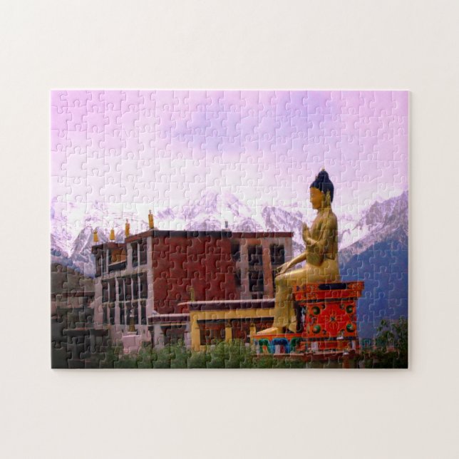 Likir Monastery & Sitting Buddha Maitreya /Ladakh Jigsaw Puzzle (Horizontal)