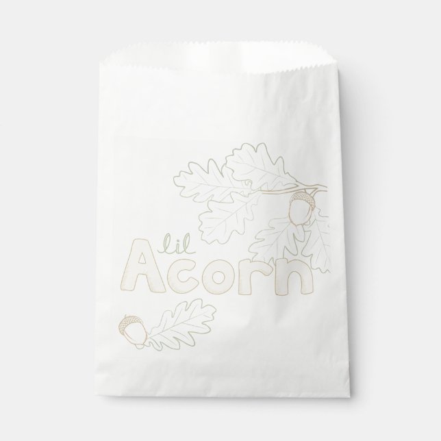 Lil Acorn Sketch Baby Shower Favour Bags (Front)