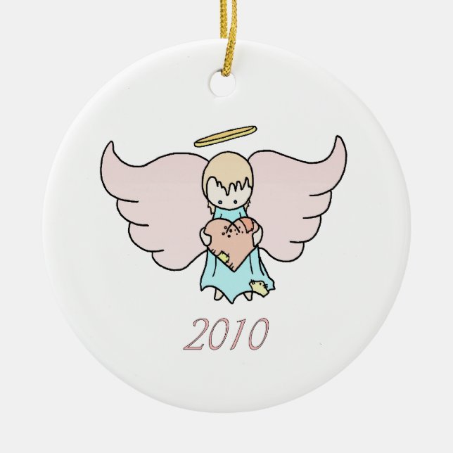 Lil  Angel 2010 Ceramic Tree Decoration (Front)
