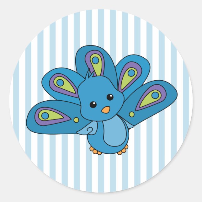 Lil' Baby Peacock Classic Round Sticker (Front)