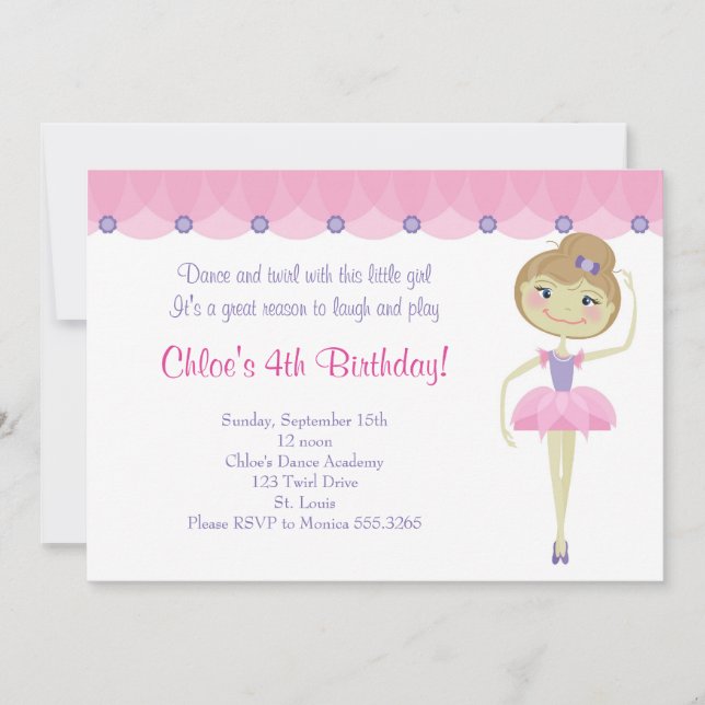 Lil Ballerina Invitations (Front)
