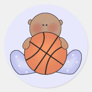 Lil Basketball Baby Boy - Ethnic Classic Round Sticker
