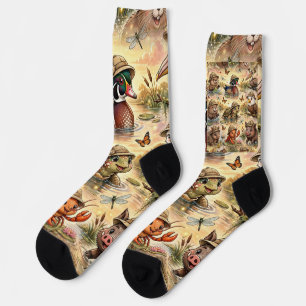 Lil' Bayou Explorers Animals Pattern Socks