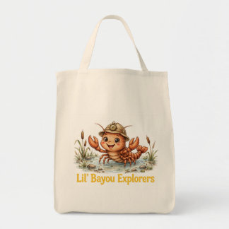Lil' Bayou Explorers Crawfish Grocery Tote Bag