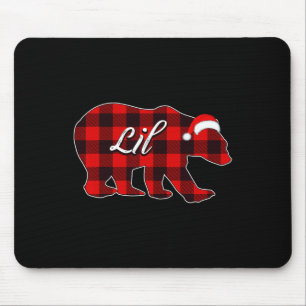 Lil Bear Red Plaid Christmas Pajama Bear Family Xm Mouse Mat