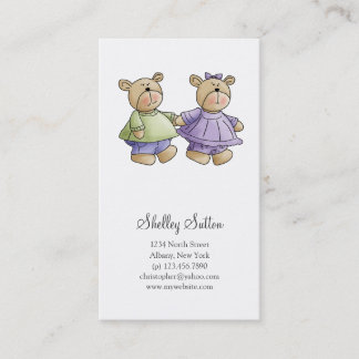 Lil' Bears · Baby Twins Green & Purple Business Card