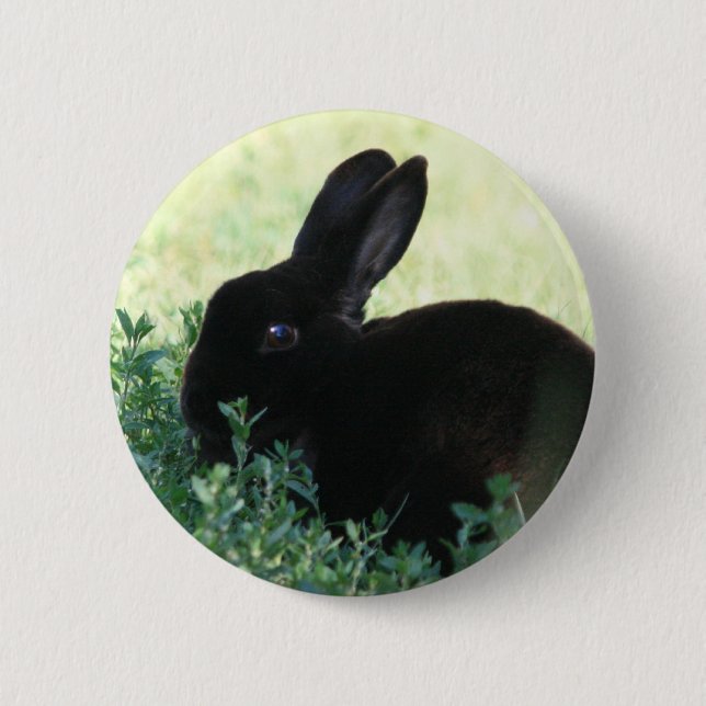 Lil Black Bunny 6 Cm Round Badge (Front)