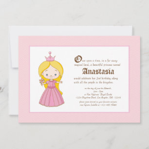 Li'l Blonde Princess Royal Birthday Invitation