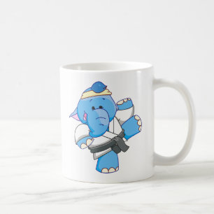 Lil Blue Elephant Karate Coffee Mug