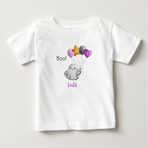 Lil' Boo - Cute Little Ghost Holding Balloons  Baby T-Shirt