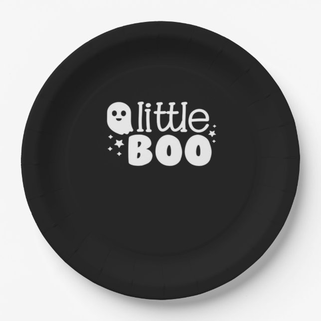 Lil Boo Halloween Vintage Style Paper Plate (Front)