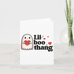 Lil Boo Thang Valentine Cute Hearts Ghost Valentin Card