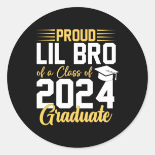 Lil Bro Of A Cl Of 2024 Graduate Senior Graduation Classic Round Sticker