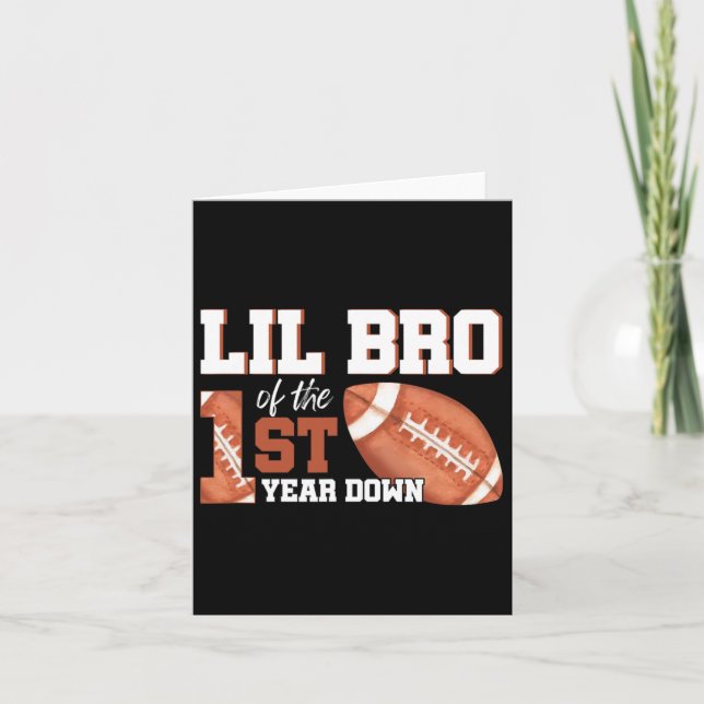 Lil Bro Of The 1 Year Old Birthday Football 1st Ye Card (Front)