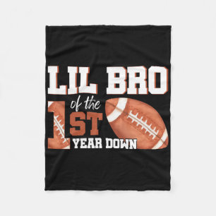 Lil Bro Of The 1 Year Old Birthday Football 1st Ye Fleece Blanket