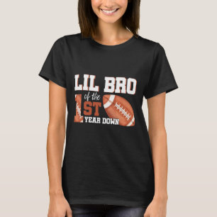 Lil Bro Of The 1 Year Old Birthday Football 1st Ye T-Shirt