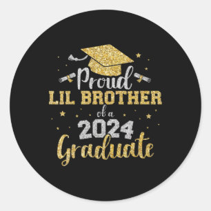 Lil Brother Cl Of 2024 Graduate Senior Graduation  Classic Round Sticker