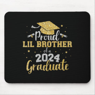 Lil Brother Cl Of 2024 Graduate Senior Graduation Mouse Mat