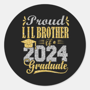 Lil Brother Of A 2024 Graduate Classic Round Sticker