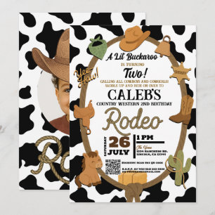 Lil' Buckaroo Country Western Rodeo Birthday  Invitation