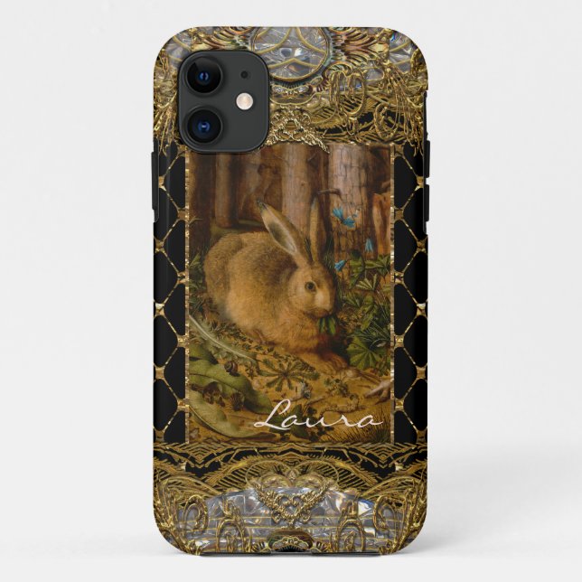 Lil Bunny in the Garden Monogram Case-Mate iPhone Case (Back)