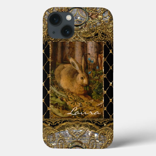 Lil Bunny in the Garden Monogram Case-Mate iPhone Case (Back)