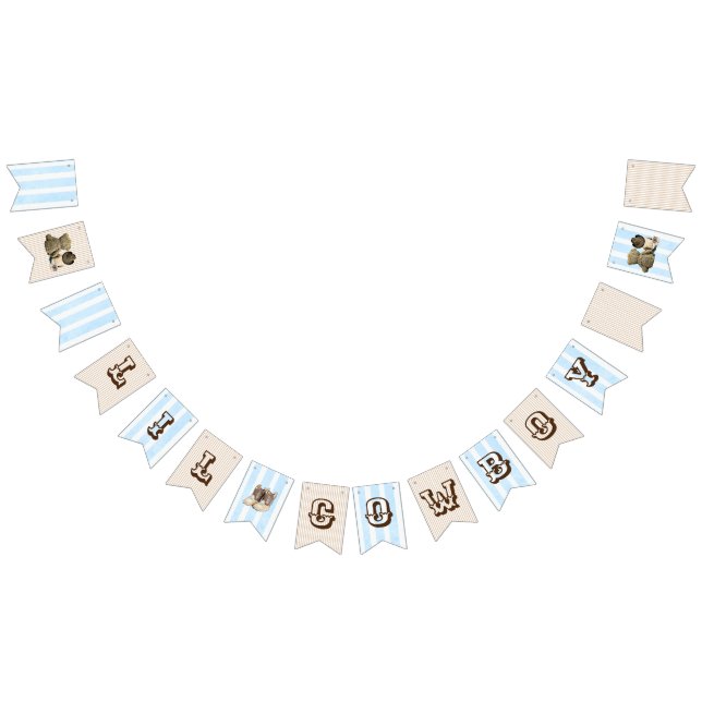 Lil Cowboy Baby Shower Flag Banner (All)