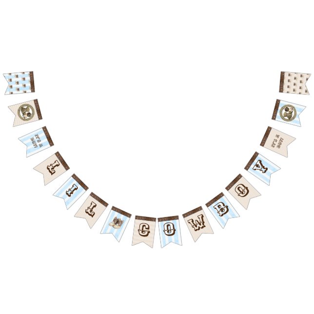 Lil Cowboy Baby Shower Flag Banner (All)