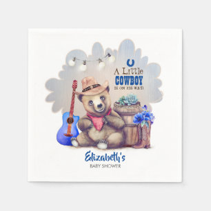 Lil Cowboy Bear Country Baby Shower Napkin