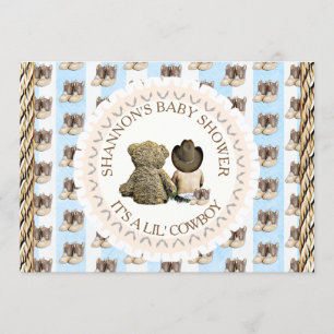 Lil' Cowboy boy Country and Western Baby Shower Invitation