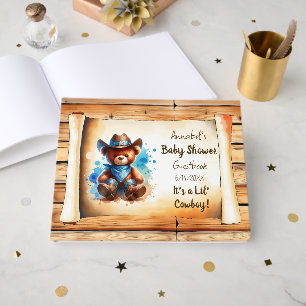 Lil' Cowboy Personalised Boy's Baby Shower Guest Book