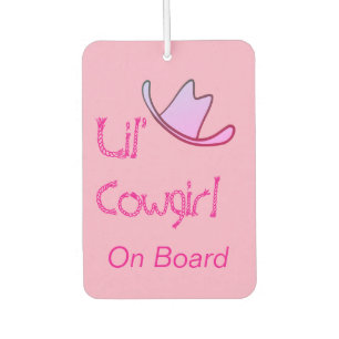 Lil' Cowgirl On Board Western Baby Car Air Freshener