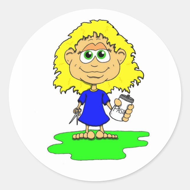 Lil Crafty Classic Round Sticker (Front)